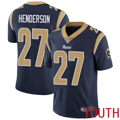 Los Angeles Rams Limited Navy Blue Youth Darrell Henderson Home Jersey NFL Football #27 Vapor Untouchable